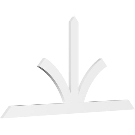 Ekena Millwork Richland Architectural Grade PVC Gable Bracket, 108"W x 54"H x 2"D x 6"F, 12/12 Pitch GBP108X54X0206RIC00